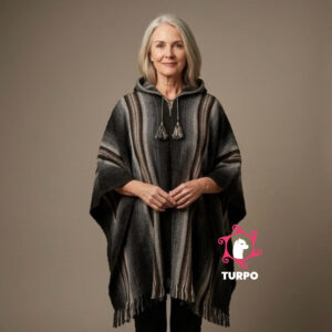 PONCHOS NATURALES CON LINEAS